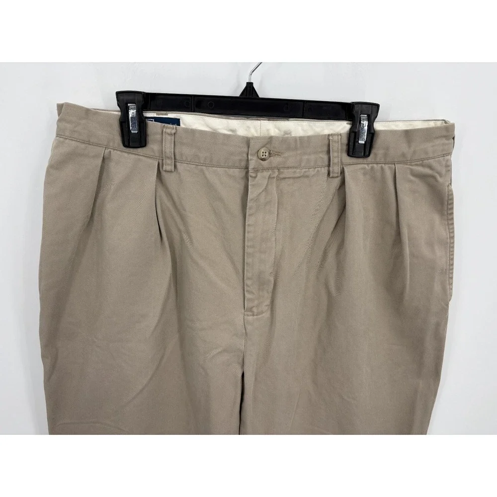 Polo Ralph Lauren VTG Men's Andrew Pant 38x31 Beige Pleated Classic Chino Pants